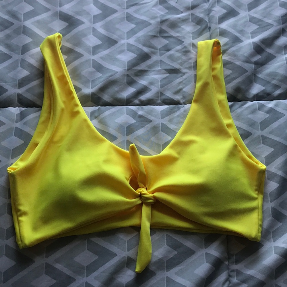 neon yellow bikini top